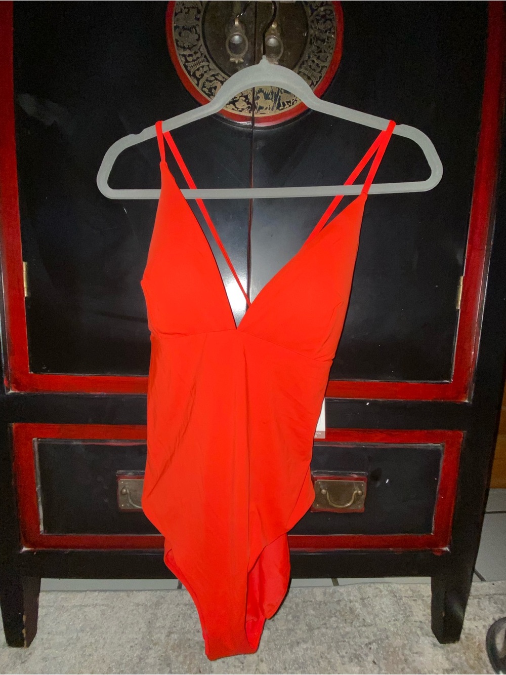 Calia coral red one piece, size 14